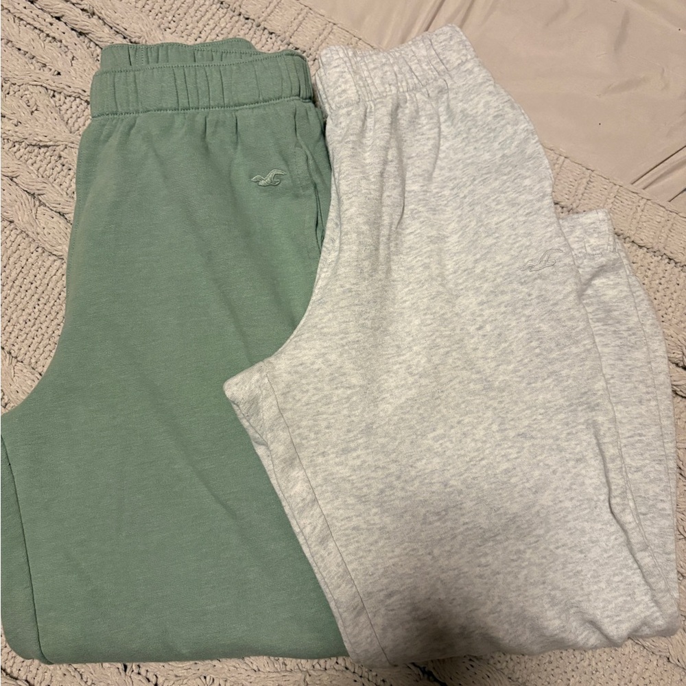 Hollister Green and Light Gray Joggers